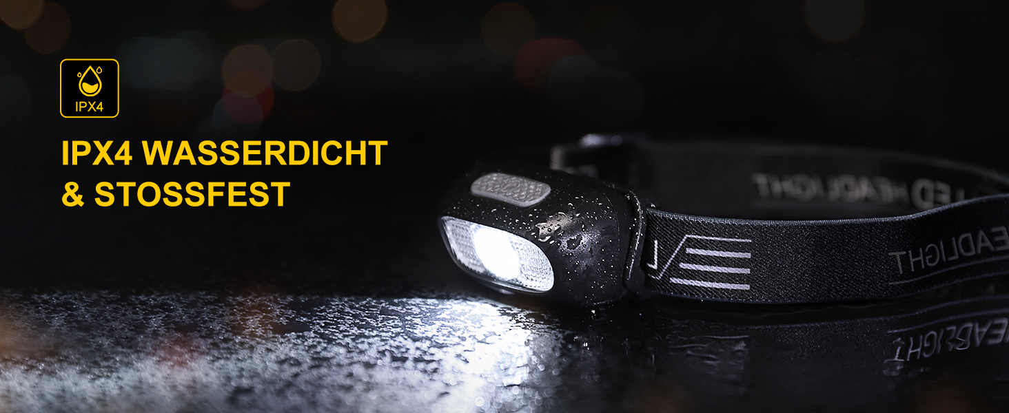 Налобний ліхтар LED, перезарядна модель з червоним світлом та 5 режимами, водонепроникний IPX4, регульований, для бігу, кемпінгу, велоспорту, 2 шт.