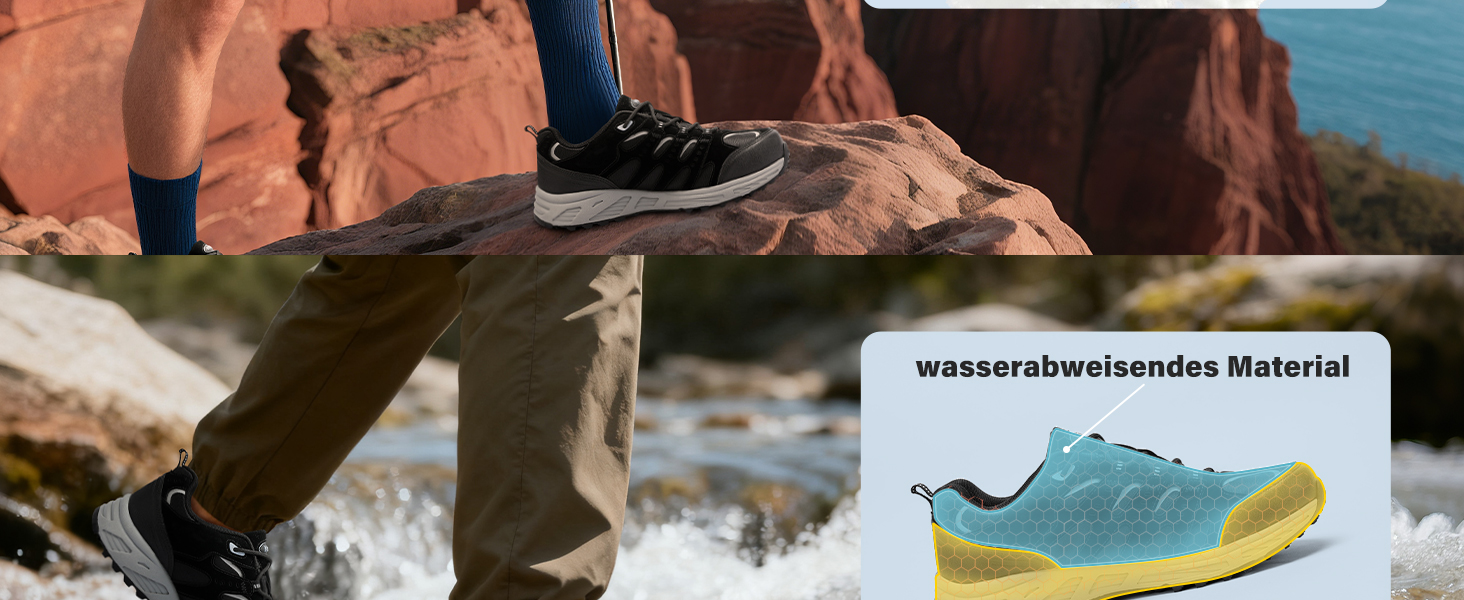 Черевики Kricely для трекінгу та хайкінгу: чоловічі туристичні черевики, спортивне взуття для гір, хайкінгу та трекінгу, чорний, 47 EU