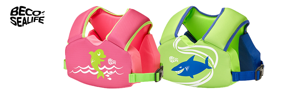 BECO-Sealife: Дитяча жилетка для плавання, 2–6 років, 15–30 кг, зелена