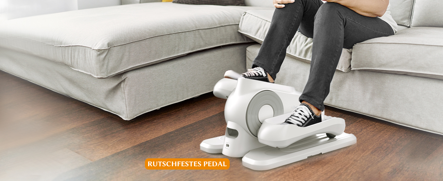 Електричний еліптичний тренажер Amonax, міні крос-тренажер для дому, сидячий тренажер для ніг, кардіо тренажер під стіл, для людей похилого віку, білий