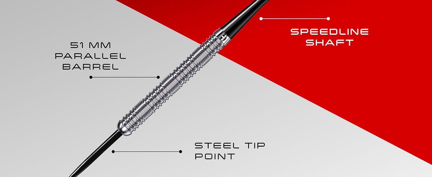 Дарти Harrows Caliber 90% Tungsten 22g - набір з аксесуарами (замінні дротики, пір'я, кейс)