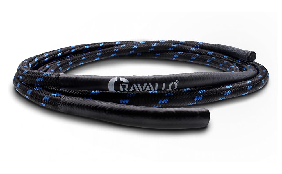 Скакалка пружинна Cravallo® Springseil I 3 метри Fatburner Speed Jumping Rope I для дорослих, професійна, для боксу, витривалості, MMA, HIIT, чорна, синя, біла