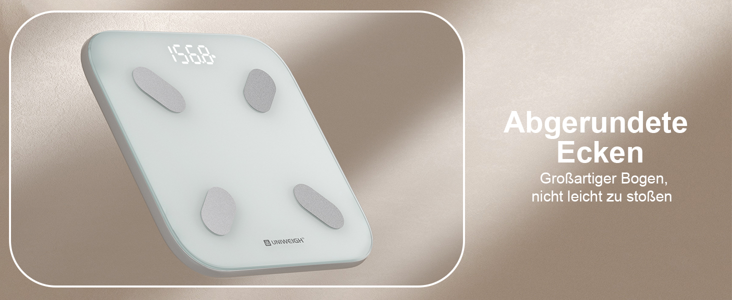 UNIWEIGH Розумна вага для вимірювання ваги тіла, Bluetooth вага для аналізу складу тіла, BMI, жир, м'язи, білок, максимальне навантаження 180 кг