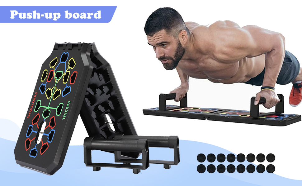 Багатофункціональна дошка для віджимань 12-в-1, складана портативна система для тренування м'язів верхньої частини тіла та всього організму