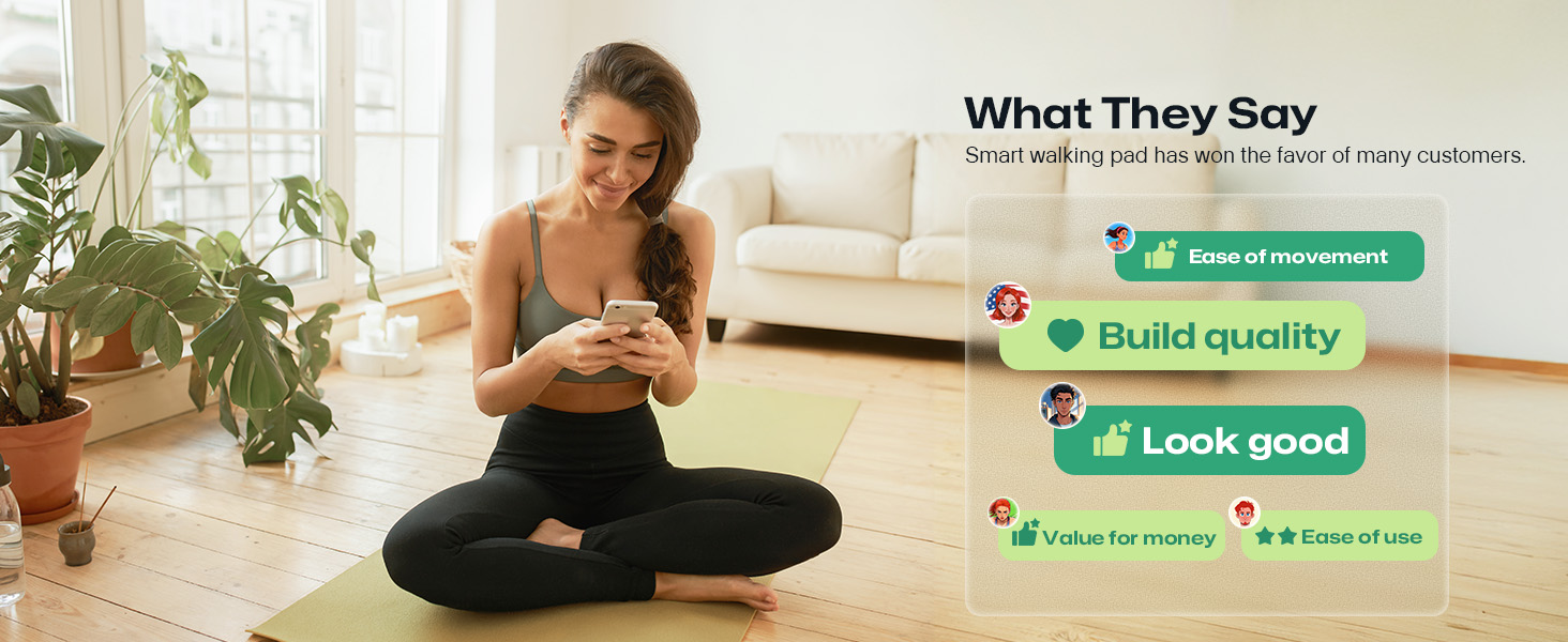 UREVO Smart Walking Pad: компактний біговий килимок під стіл з амортизацією, керування через додаток та пультом, 38x102 см