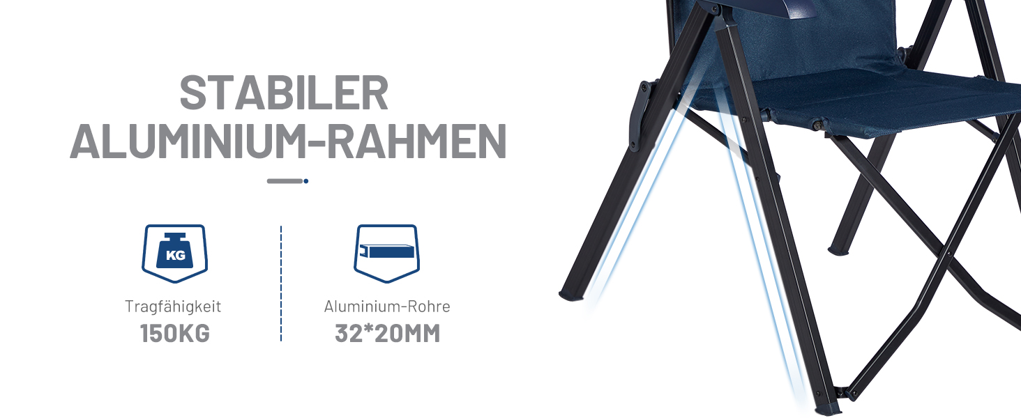 Крісло для кемпінгу Timber Ridge, складане, висока спинка, компактне, 150 кг, 4 положення, з сумкою, алюмінієве, для саду, балкону, автодому (2 шт., блакитний)