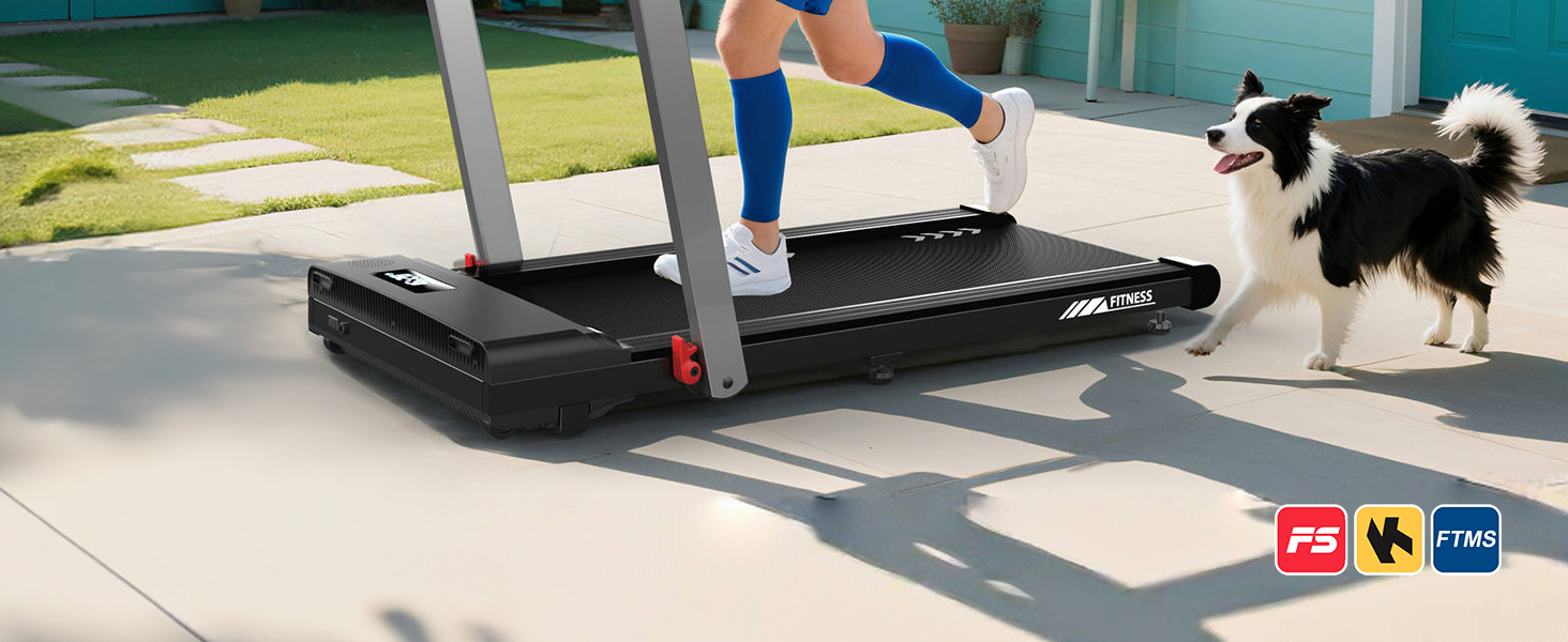 Walking Pad: Безрамковий біговий тренажер для дому з нахилом 7%, мотором 2.25HP, швидкістю 1-12 км/год, 7-шарове покриття, Bluetooth