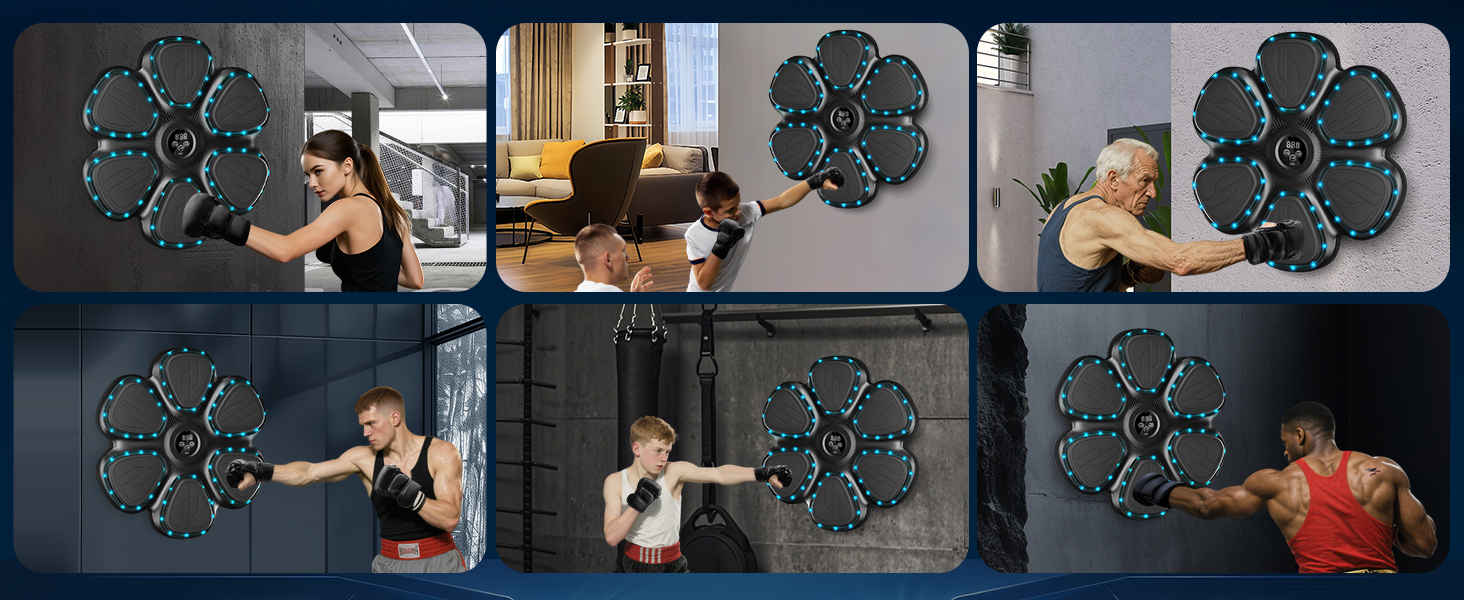 Музична боксерська машина Smart Music Boxing Machine - для дорослих та дітей, Bluetooth, 12 швидкостей, з підрахунком ударів