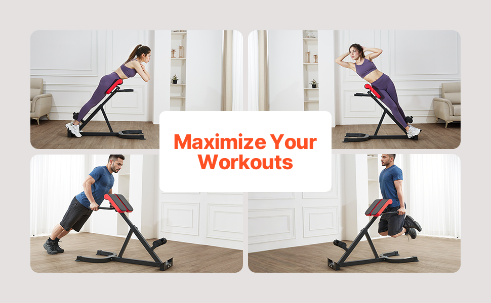 VEVOR римський стул для гіперекстензій, банк гіперекстензій, тренажер для пресу, фітнес-лавка для дому, 136 кг, регульований