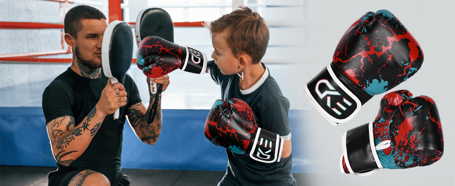 Дитячі боксерські рукавички CKE для хлопчиків та дівчаток, 5-12 років, для тренувань, бокс, кікбоксинг, муай-тай, блакитні