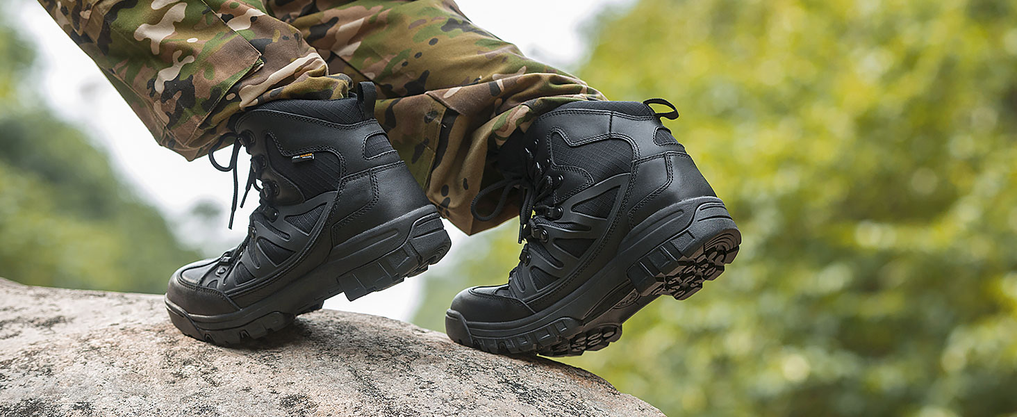 Черевики тактичні чоловічі FREE SOLDIER, чорне шкіряне взуття, 39 EU