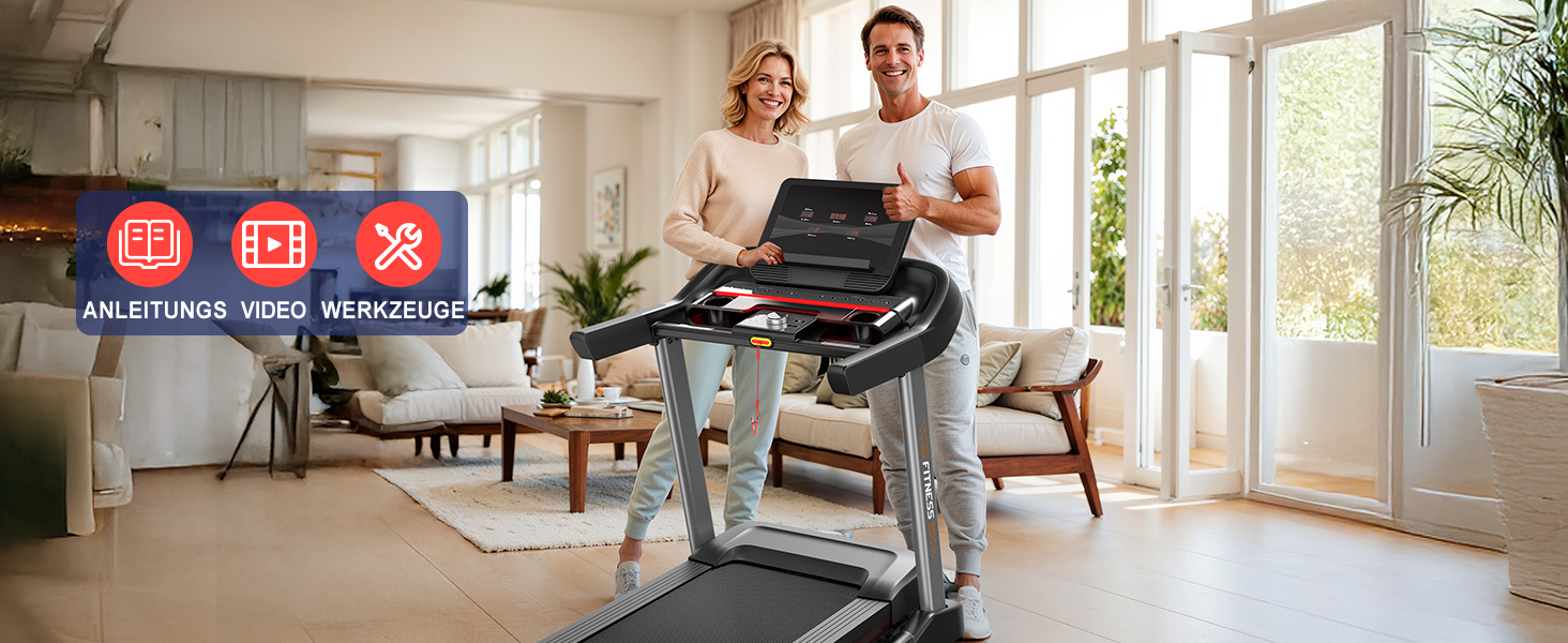 Біговий тренажер CharonFit T800: складний, потужний, до 160 кг, 20 км/год, з монітором, для дому