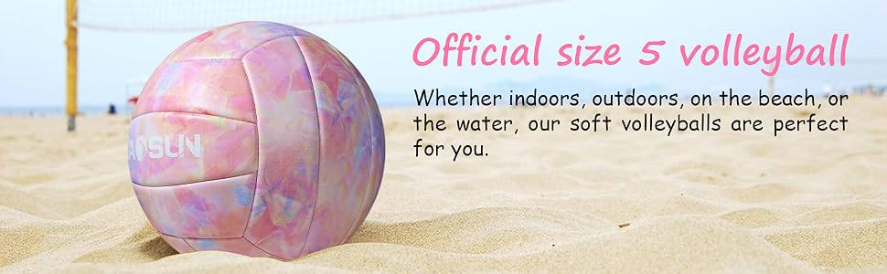 Волейбольний м'яч BYAOSUN для пляжу та залу, розмір 5, рожевий