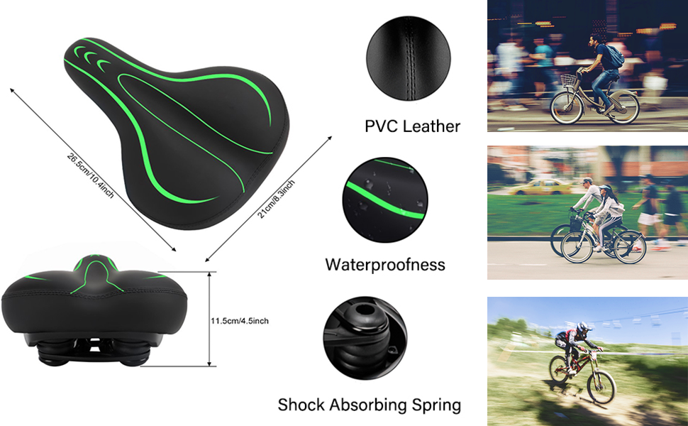 Велосипедне сідло Dripex для чоловіків та жінок: зручне, м'яке, гелеве, водонепроникне, ергономічне. Підходить для MTB, Citybike, шосейної велосипедів (Червоний)