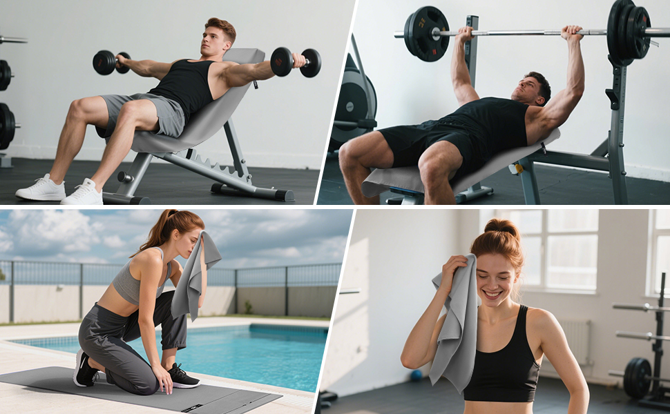 Рушник для фітнесу Zepphi: 120x50 см + 80x30 см | Мікрофібра, кишеня на блискавці | Швидковисихаючий, для спортзалу та тренувань