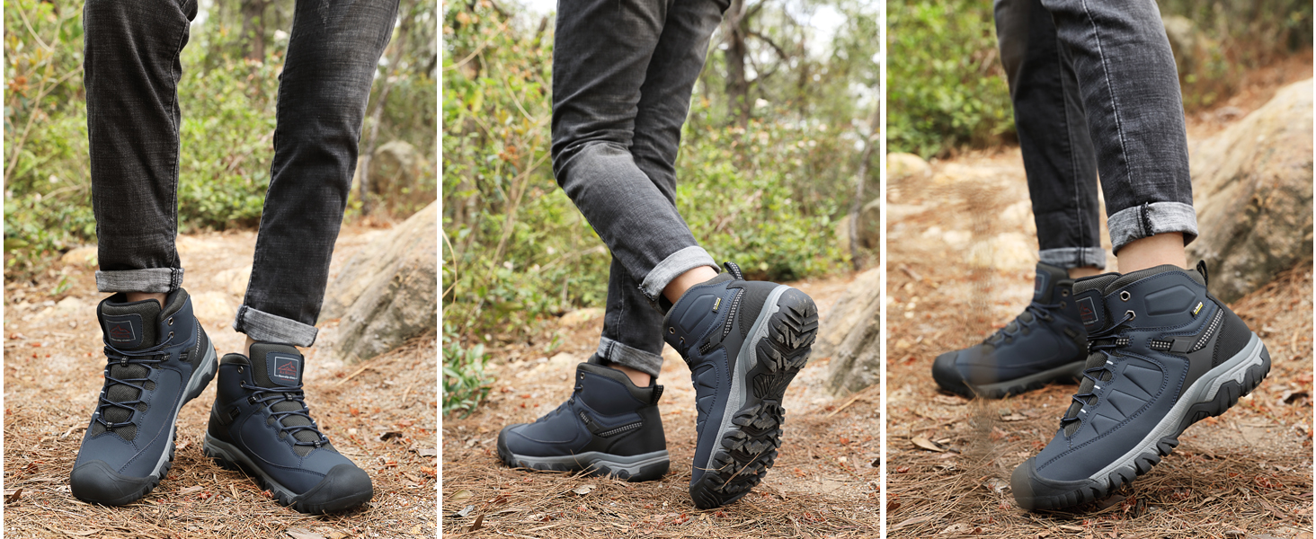 Чоловічі зимові черевики AX BOXING: утеплені зимові чоботи, теплі туристичні черевики для активного відпочинку, зимові боти, трекінгові черевики, розмір 41-46 EU, яскраво-жовтий колір, 42 EU