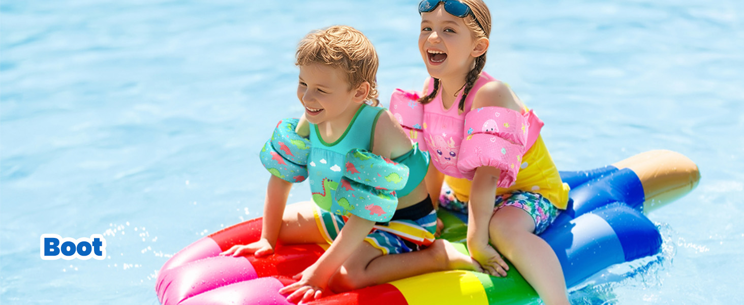 Надувні рукавики для плавання HeySplash для дітей 14-30 кг, рожеві, з пищалкою
