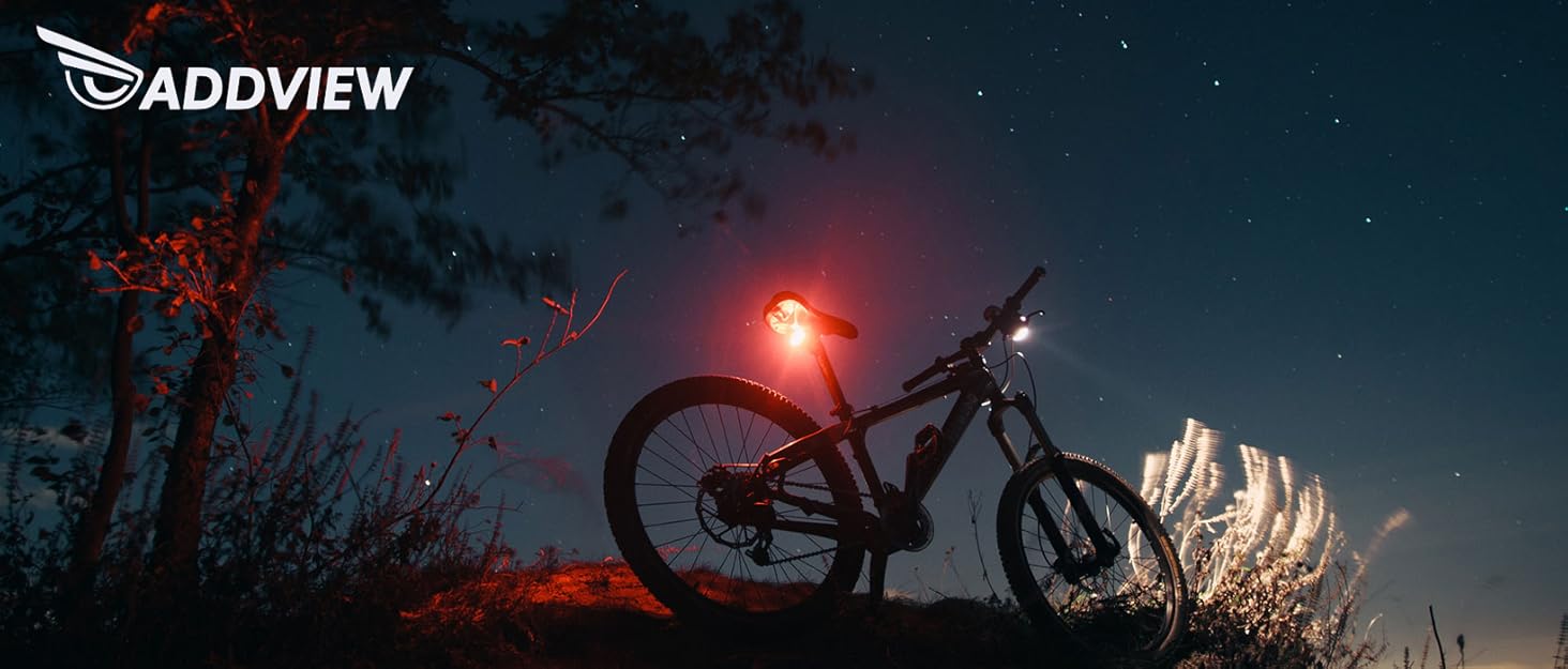 Велофара ADDVIEW Starlight – комплект фар із сертифікацією StVZO, 70 Lux LED, USB-C, акумулятор, IP65, 170м, авто-режим, датчик руху, велоосвітлення