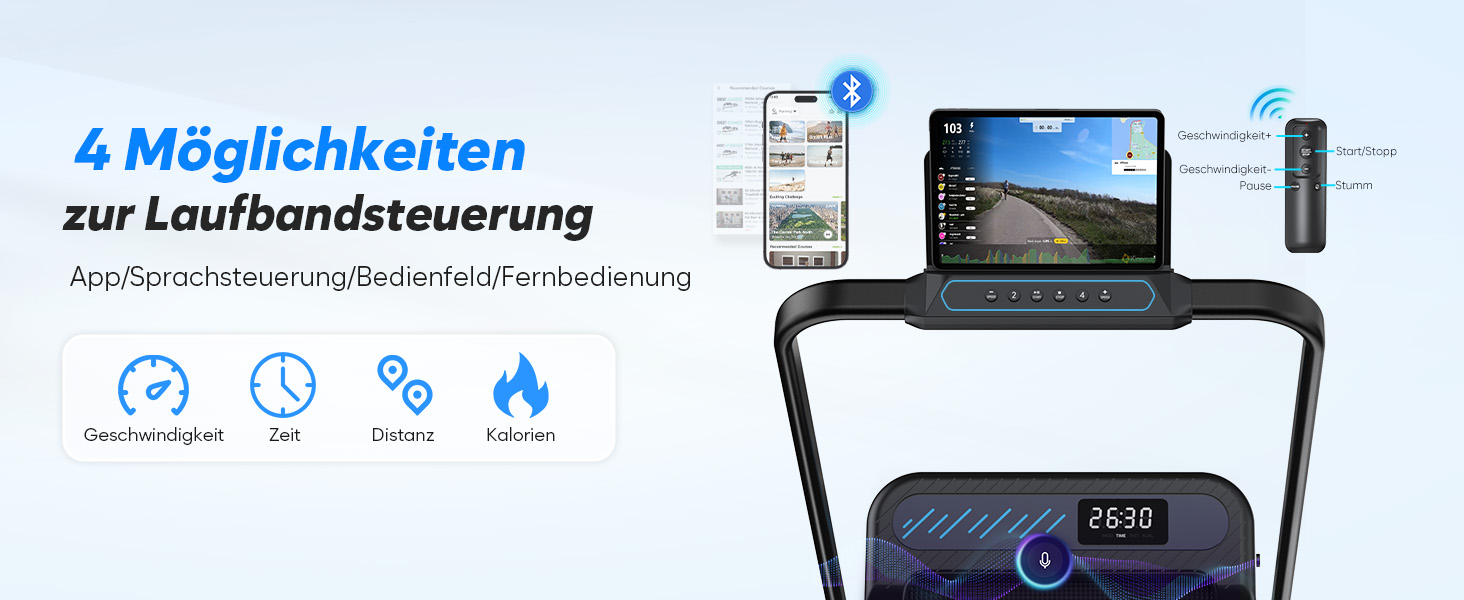 Тренажер для дому 2-в-1 Laufband Klappbar зі складним механізмом, нахилом, LED-дисплеєм, потужністю 3.0PS, для дому та офісу, до 145 кг, без встановлення, чорний