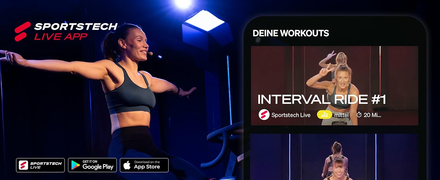 Sportstech sBike Lite: Розумний велотренажер з LED-дисплеєм та інтегрованим додатком для Full Body Workout - Німецька якість