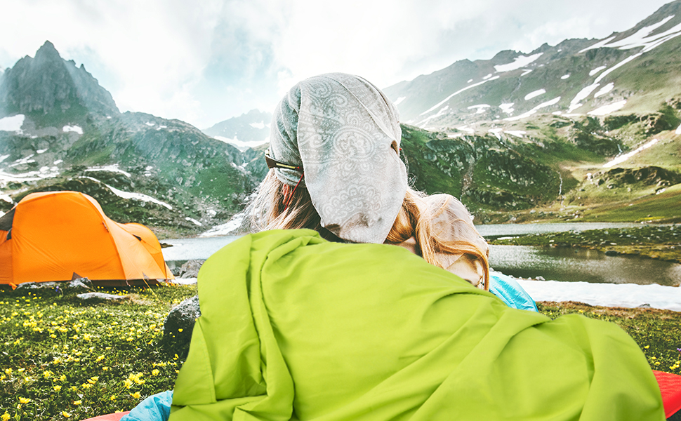 Спальний мішок туристичний, ультралегкий, 2в1, з мікрофібри, для подорожей, зелений