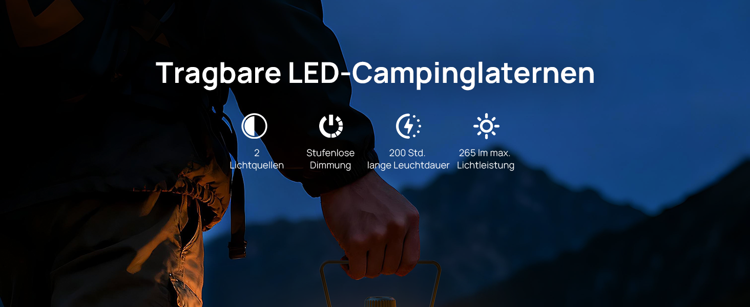 LED кемпінговий ліхтар Linkind: регульована яскравість, 2 кольори, акумулятор, 200 годин роботи, IPX4, для кемпінгу, намету, туризму (2 шт.)