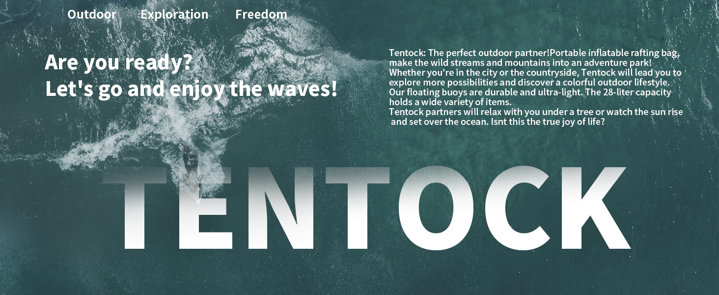 Tentock Плавуча сумка 28L, водонепроникна, надувна, для плавання та водного спорту. Безпечний плавучий засіб для триатлонів, каякінгу та снорклінгу. Колір: яскраво-зелений.