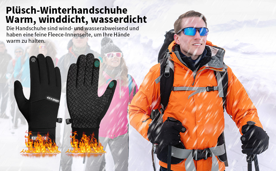 Рукавички для велосипедистів зимові чоловічі та жіночі. Теплі, водонепроникні, з сенсорним екраном. Ідеальні для катання на велосипеді, лижах, бігу та роботи.