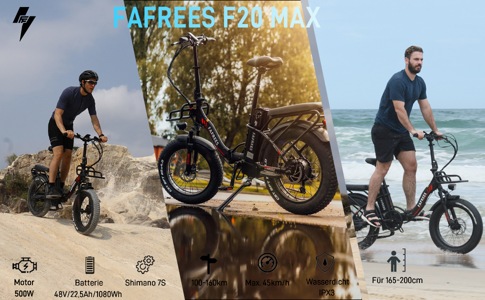 Електровелосипед Fafrees F20 MAX 20" 48V 22.5AH Fatbike, 150 кг, 54 Нм