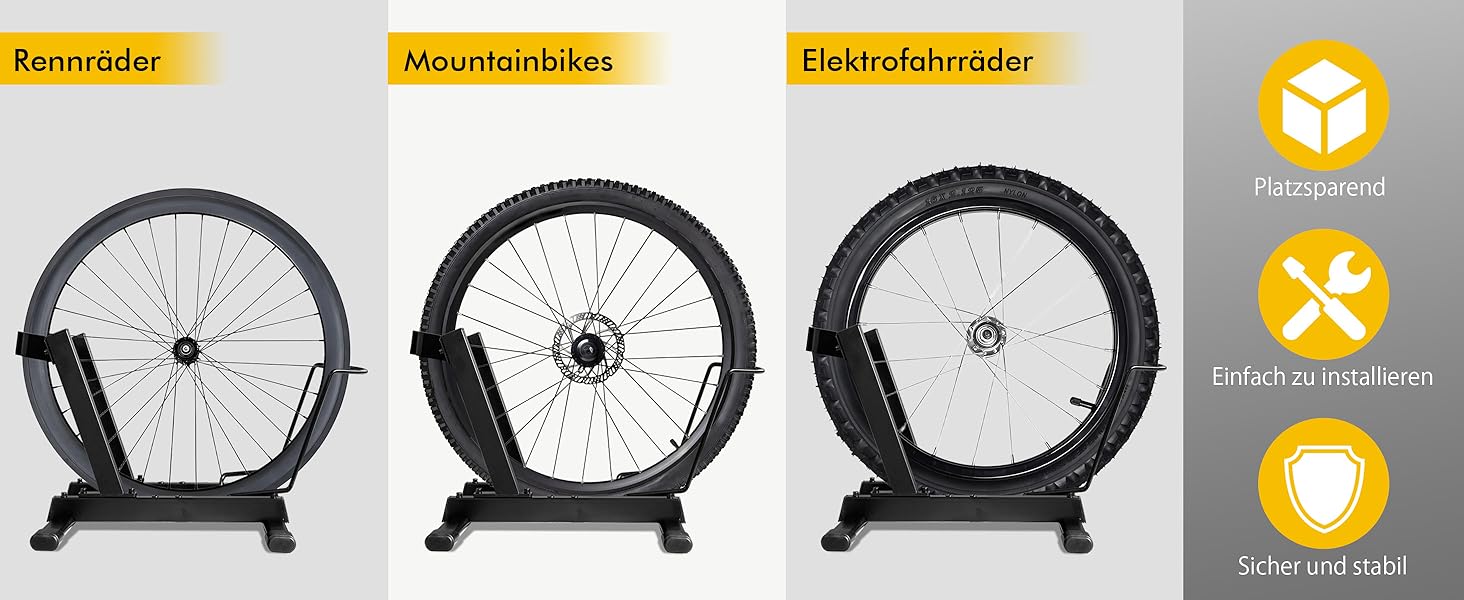 Стійка для велосипедів та електровелосипедів Mimoke, сталева, регульована, для коліс 20-29 дюймів, до 38 кг, для гаража та підвалу