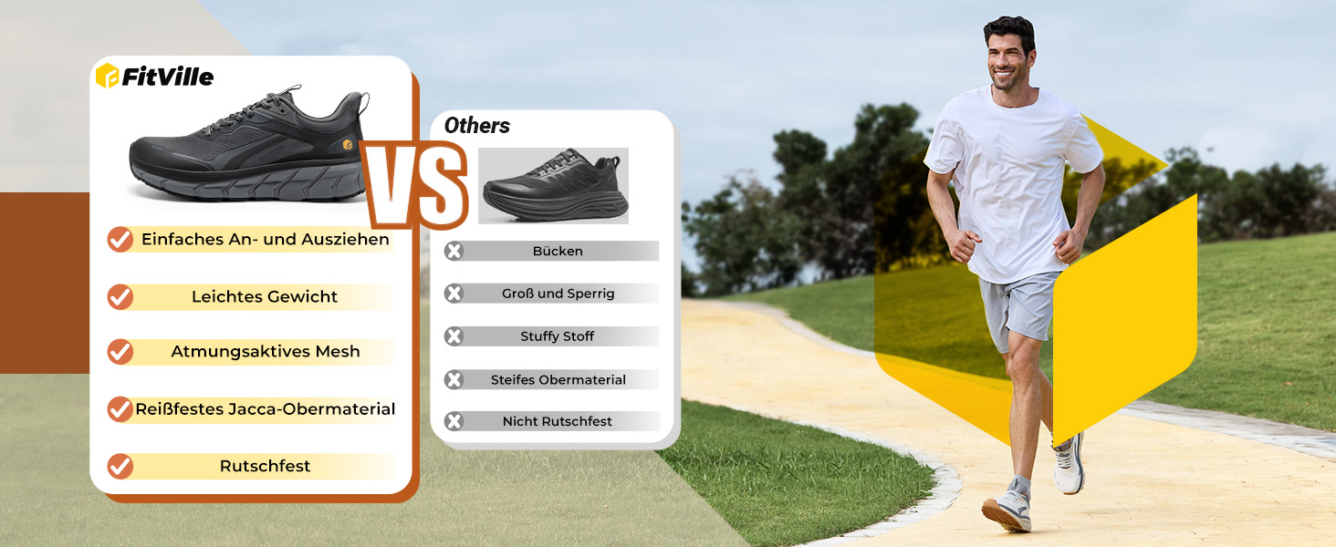 Кросівки для бігу FitVille для чоловіків з широкою колодкою, спортивні, для трейлраннінгу, легкі, для джогінгу та ходьби, розмір 40-50, широка колодка, градієнт сірий/помаранчевий