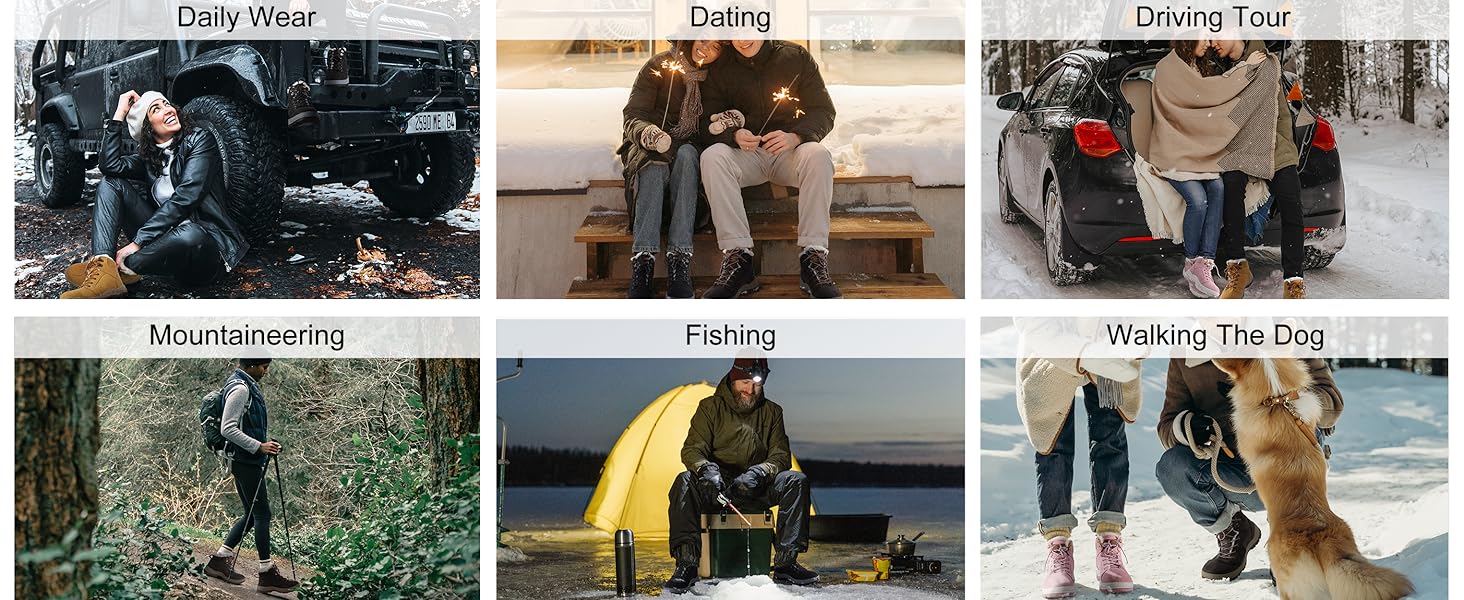 Зимові чоботи Visionreast: водонепроникні трекінгові чоботи для жінок та чоловіків, чорні, 43 EU