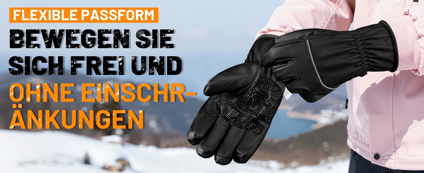 Водонепроникні зимові рукавички GXCROR для жінок та чоловіків з підтримкою сенсорного екрану, 3M Thinsulate, для катання на лижах, велосипеді, прибирання снігу та робіт на відкритому повітрі, до -20°C, теплоізоляція