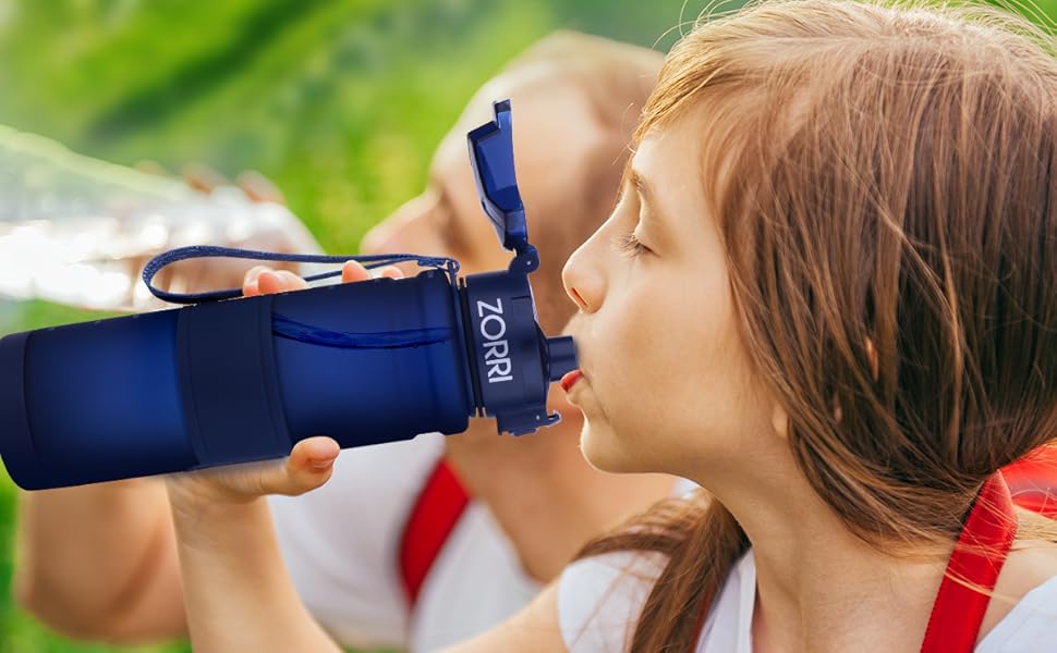 Спортивна пляшка ZORRI 700 мл, 1 л, 500 мл, 400 мл - BPA Free, для води, з содовою, без витоку, еко-пляшка для дітей, школи, спортзалу, фітнесу, велосипеда, сіра