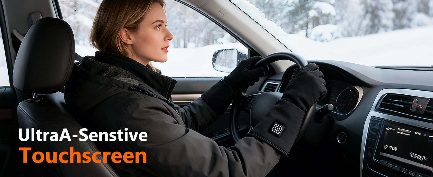 Гріючі рукавички ComfortPlus 2.0 - чорні, з акумулятором 7.4V 2200mAh, сенсорний екран, M-L