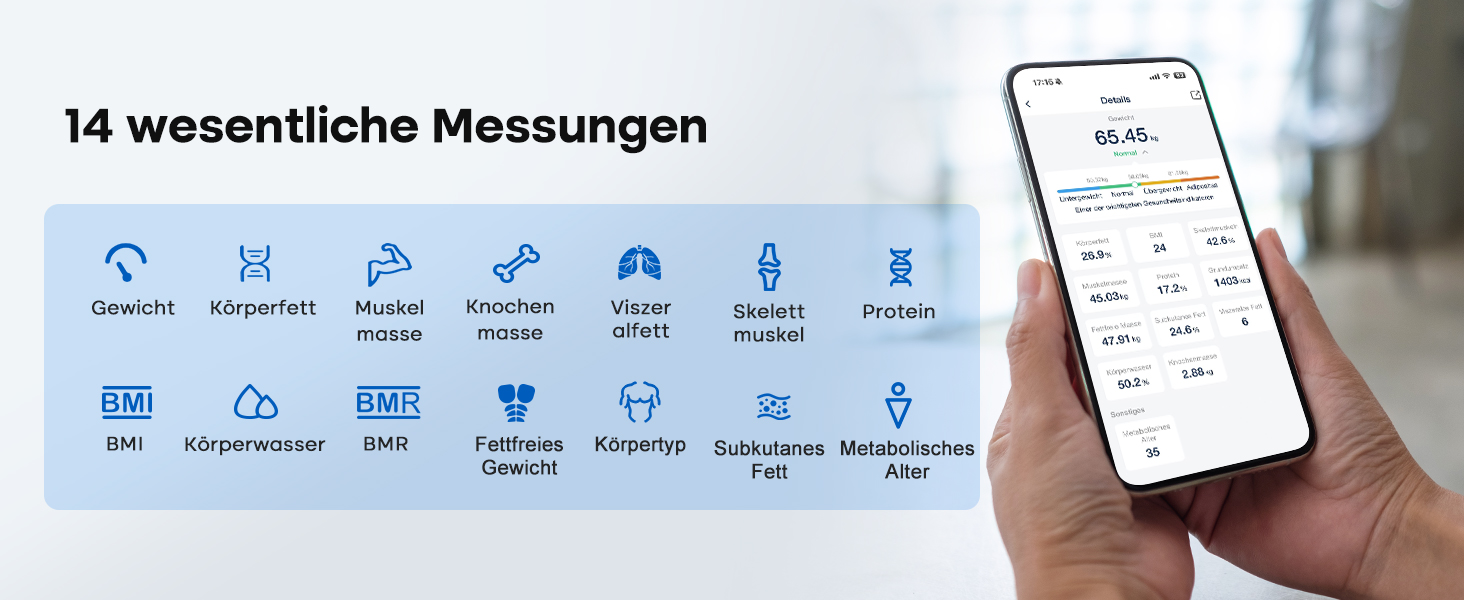 Вага для тіла GE з аналізом складу: жир, м'язи, Bluetooth, 220 кг, Dark Blue