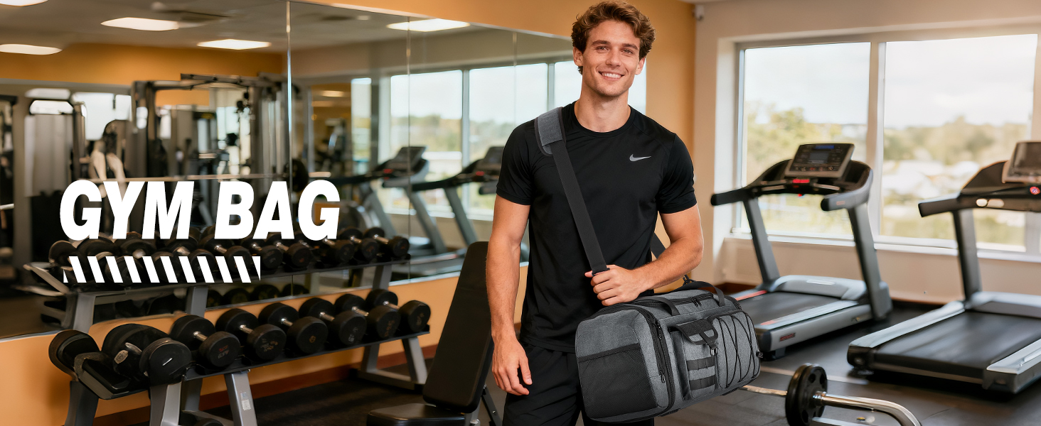 Спортивна сумка RAINSMORE 40L, водонепроникна, з відділенням для взуття, для чоловіків та жінок, чорна