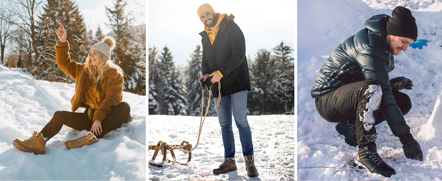 Зимові чоботи чоловічі жіночі, теплі, непромокаючі, для снігу, легкі трекінгові чоботи, чорні. Розмір 43 EU. Модель Z 1927