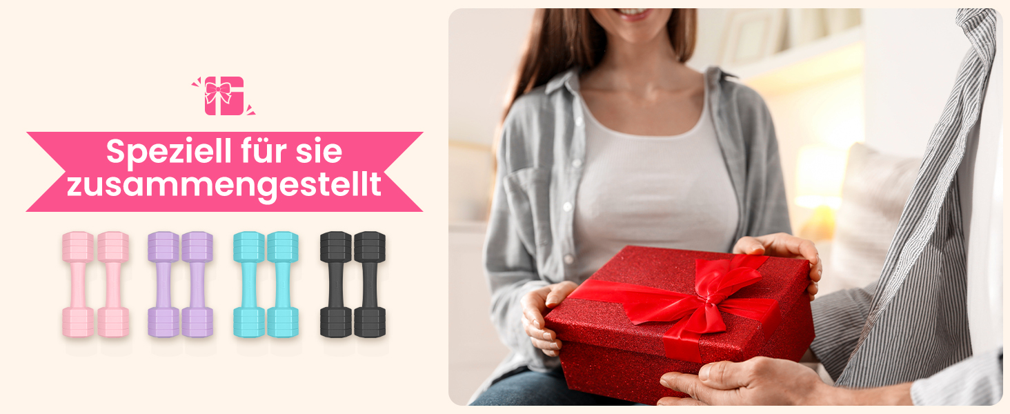 Набір гантелей Fragraim регульовані, 4.54 кг, 4-в-1, для жінок та чоловіків, з м'якими TPR-ручками, для дому, рожевий