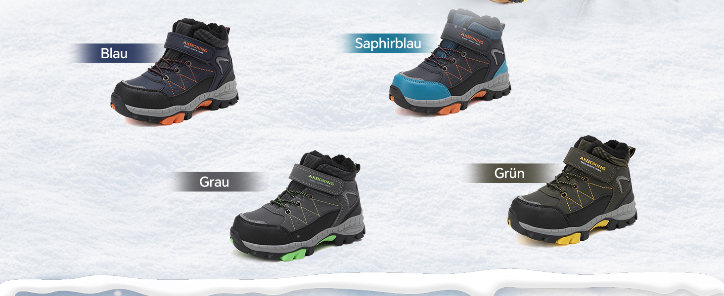 Зимові черевики для дітей TARELO, непромокаючі зимові чоботи, черевики для хлопчиків та дівчаток, утеплені трекінгові черевики 32-39 (Зелений, 39 EU)