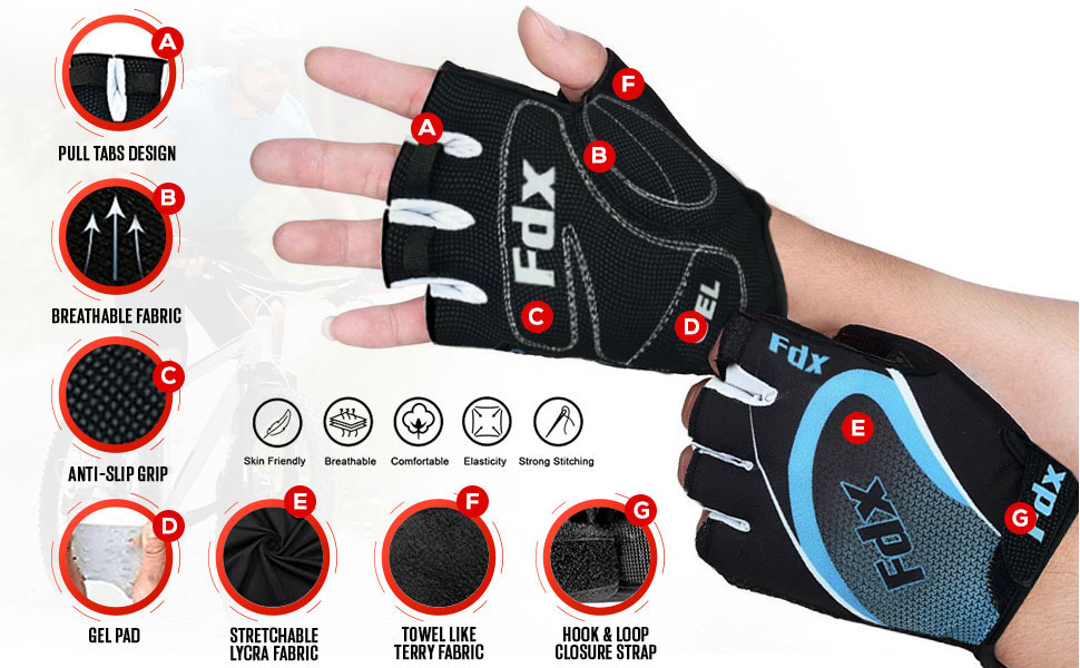 Велосипедні рукавички FDX Habfinger: дихаючі, з гелевою підкладкою, антиковзні, амортизуючі. Підходять для гірського велосипеда, шосе, MTB, їзди, чоловіків та жінок. Чорні, розмір XXL