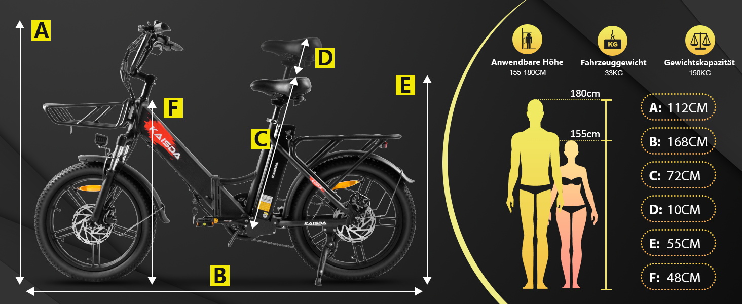 Електровелосипед KAISDA E-Bike 20, 36V 20.8Ah, 250 Вт, запас 100 км