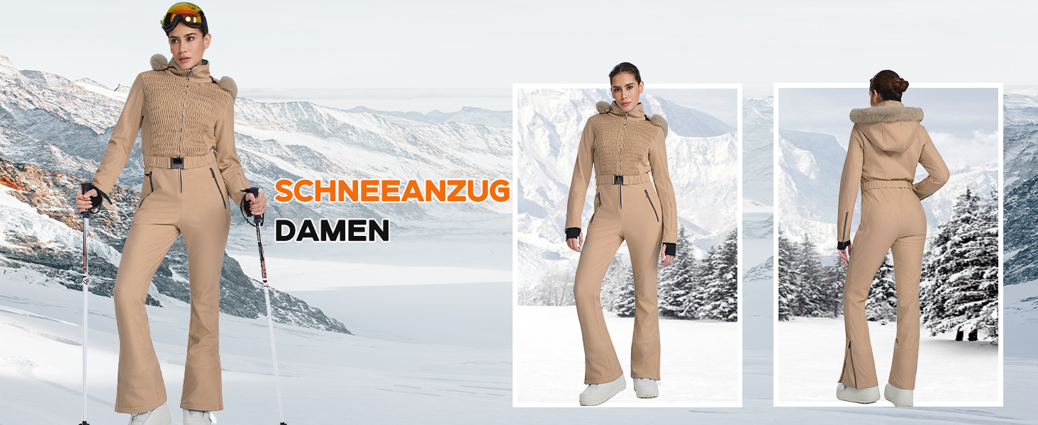 Жіночий гірськолижний комбінезон HOTIAN: водонепроникний, вітронепроникний, теплий, з капюшоном, рожевий