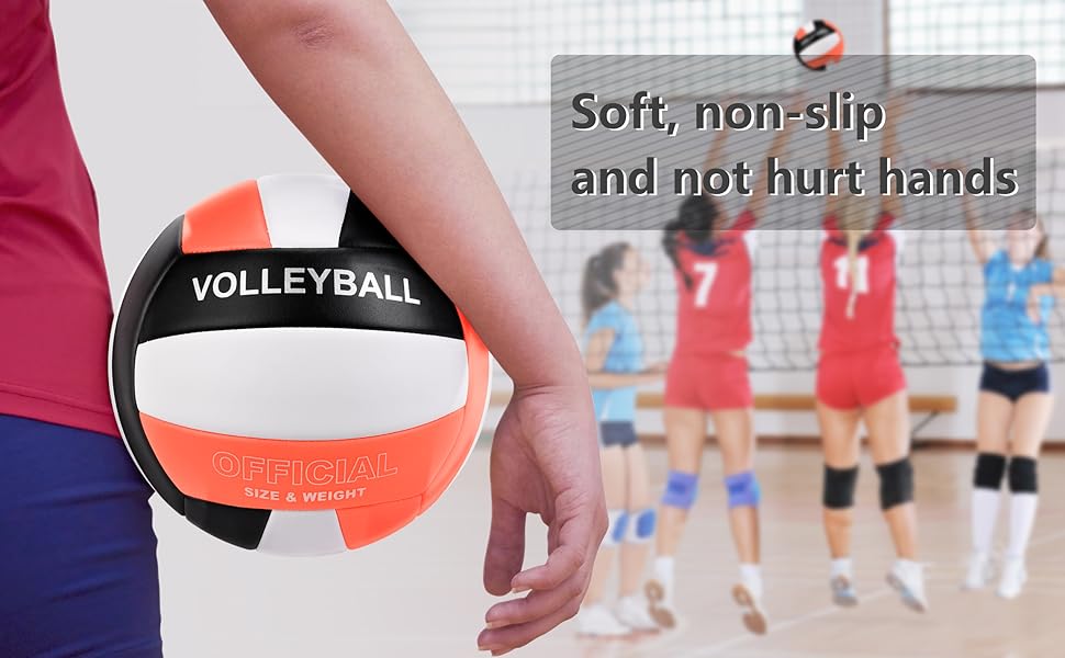 Волейбольний м'яч Dakapal 5, для залу та пляжу, м'який, для початківців, підлітків та дорослих (без насоса). Оранжевий