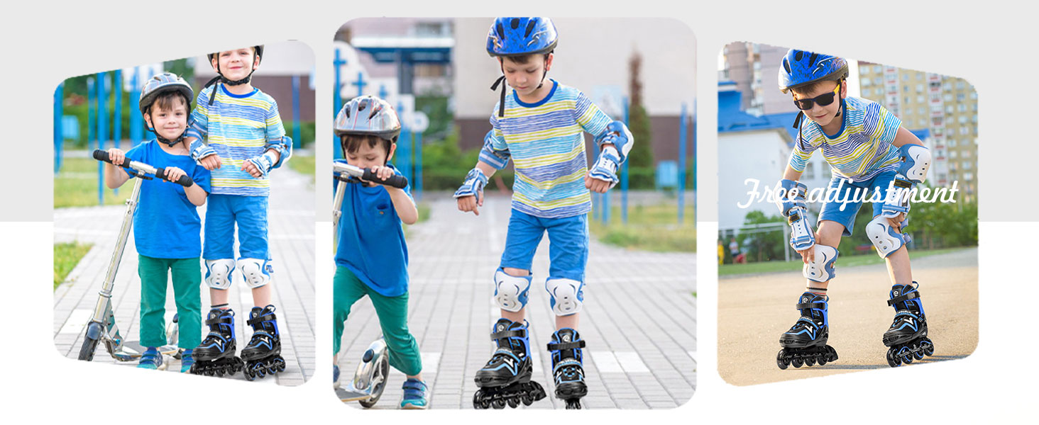 Регульовані ролики для дітей (хлопчики та дівчатка), світлові ролики, розмір L (37.5-41), фіолетовий