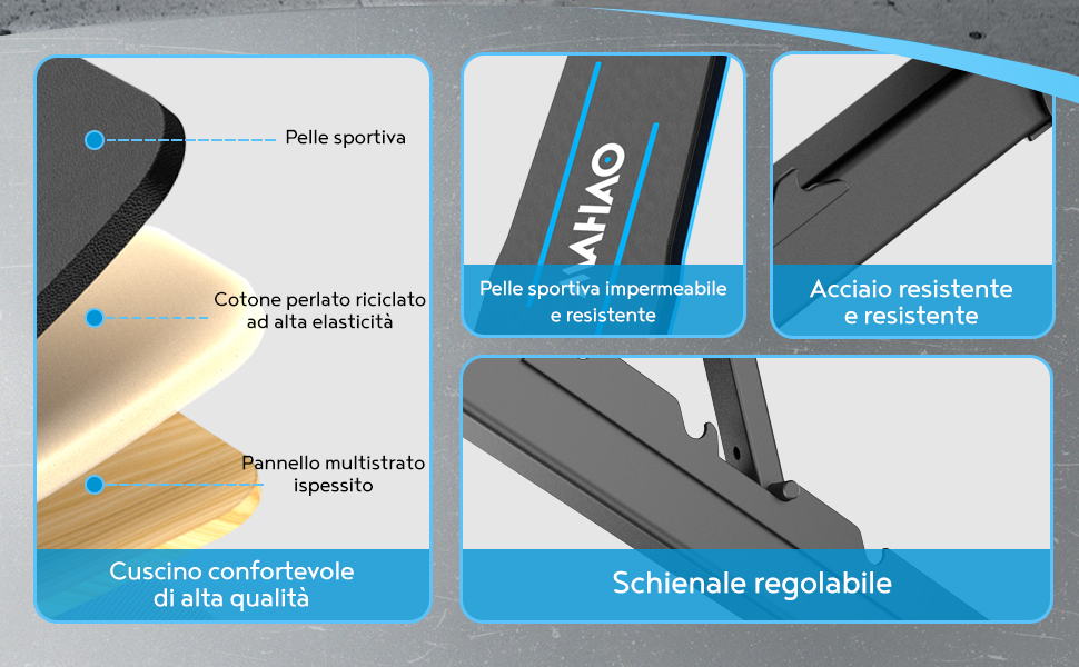 Складана тренувальна лава Hantelbank з регулюванням кута нахилу, багатофункціональна, для дому та фітнес-залу, синього кольору, 230 кг