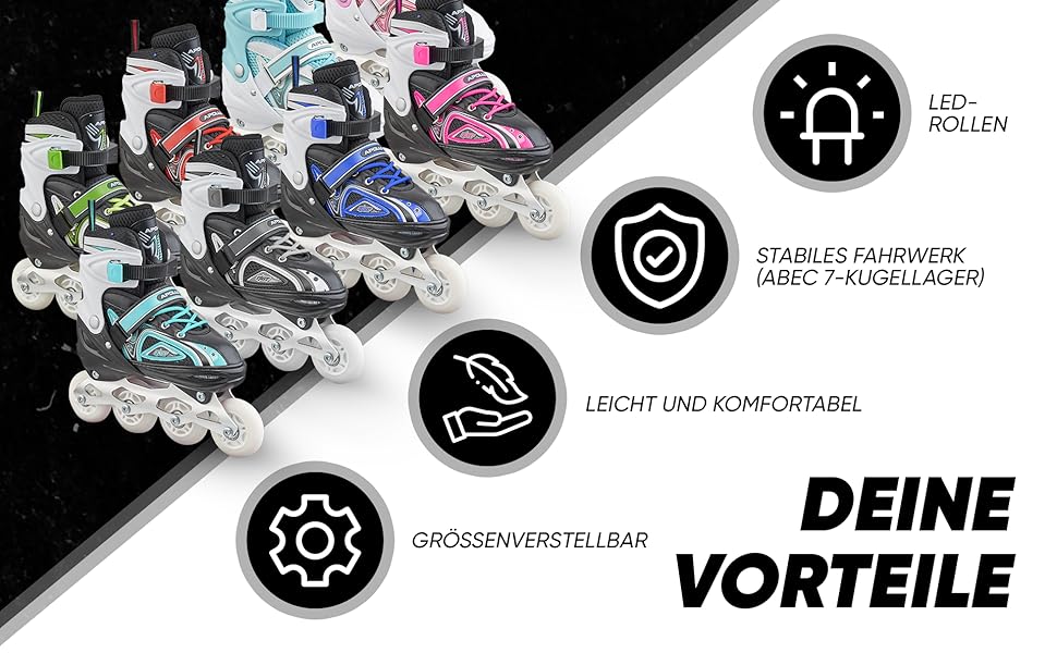 Інлайни Apollo Super Blades X Pro LED, розмір 31-34, біло-рожеві, для жінок, дітей та підлітків