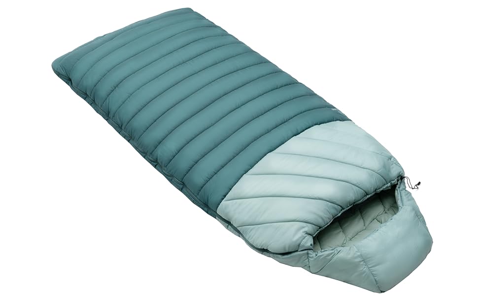 Спальний мішок Justcamp Melvin XXL 4 сезони для дорослих, м'ятний колір