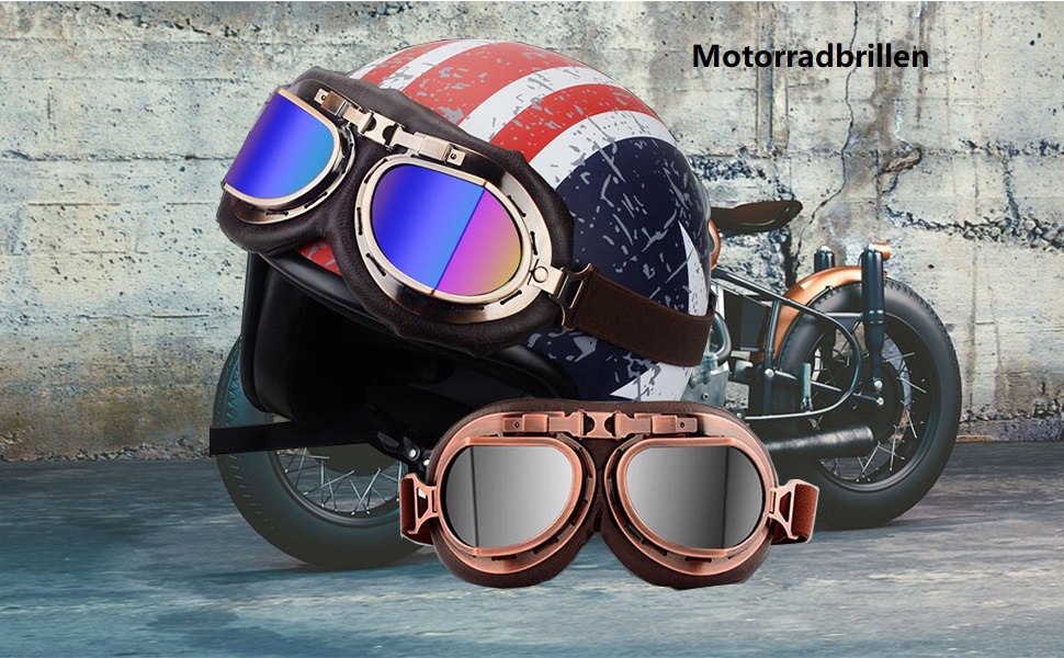 Окуляри мотоциклетні Cruiser Scooter Copper, Blue