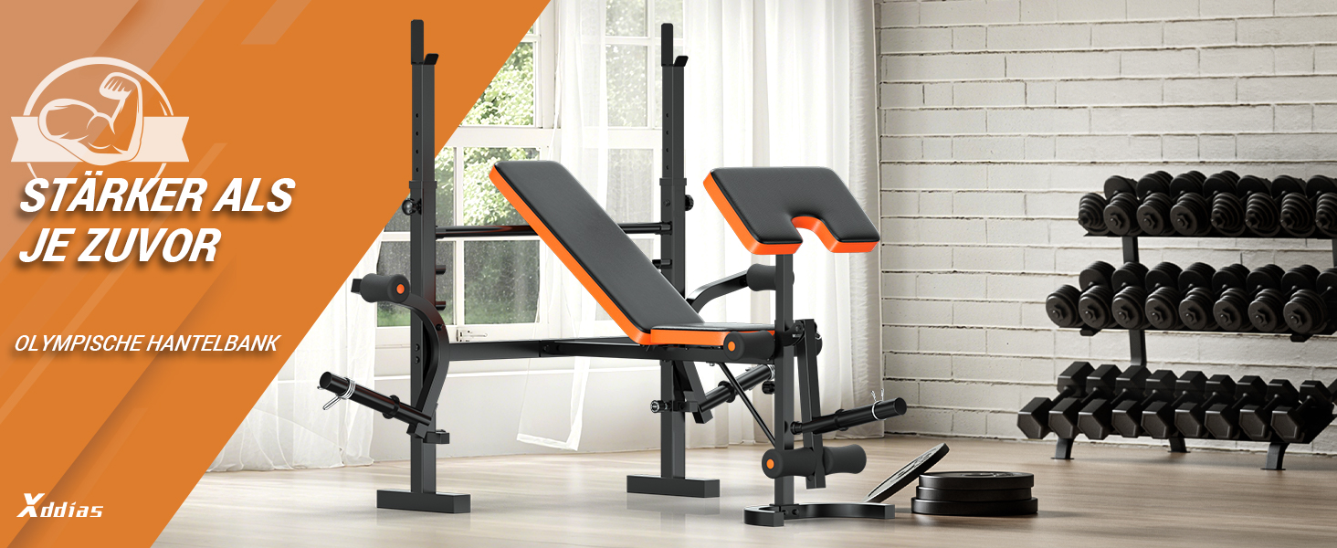 Регульована лава для тренажерів XDDIAS 6-в-1: жимовая, для присідань, з пулом для згинання рук та тренажером для ніг. Макс. вага: 350 кг. Оновлена версія